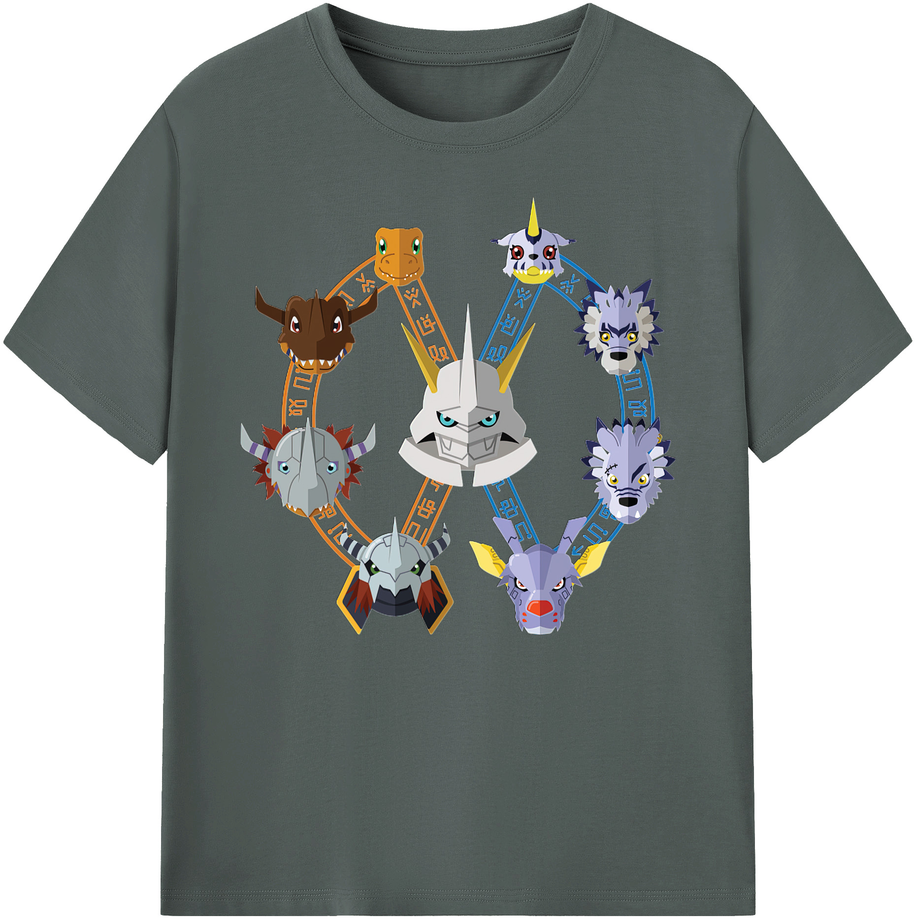 （画像用） Digimon デジタルモンスター/デジモン 綿100％ メンズ半袖Tシャツ｜肌触りやわらか＆通気性